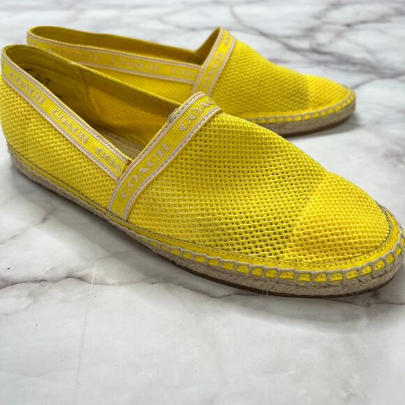 Coach Womens Corrie Espadrille Shoes Slip On Yellow Size 8.5 G4838 - Picture 1 of 6